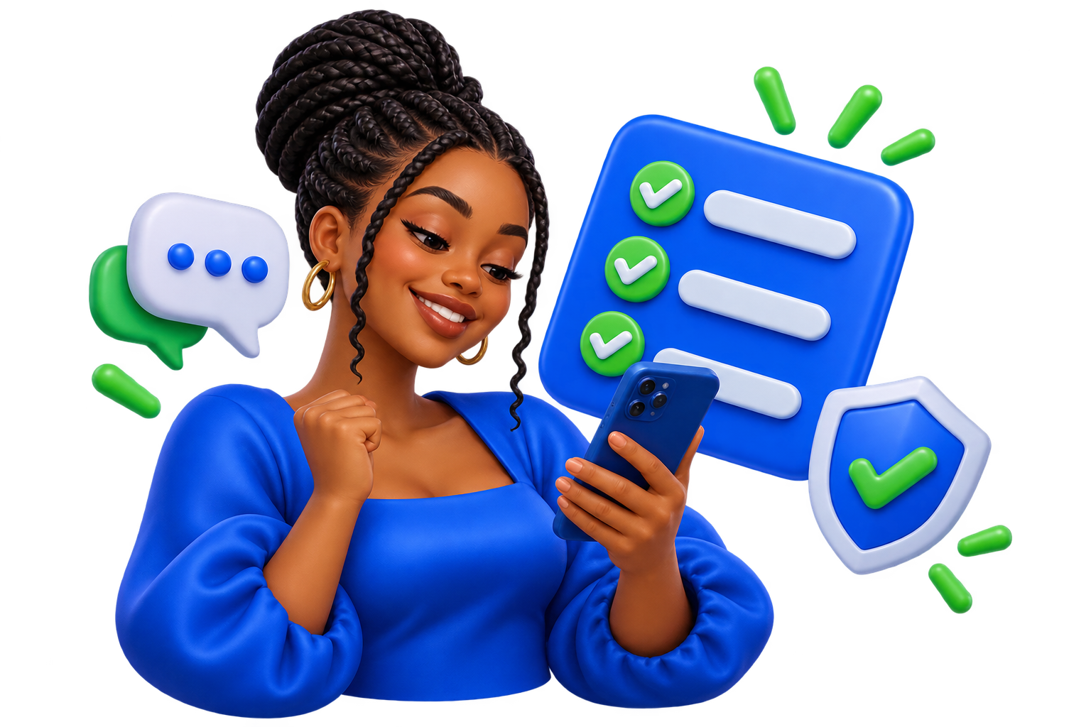 A Wazobia user checking off a support checklist